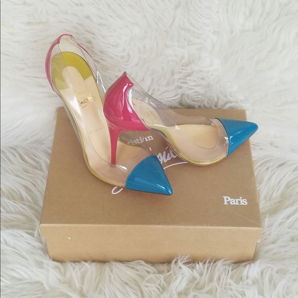 Christian Louboutin Debout 100  PVC Riviera Heels - Picture 2 of 7